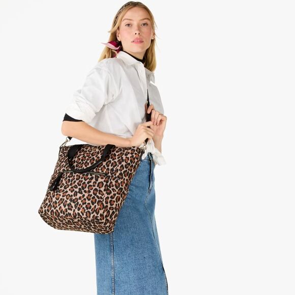 New Kate Spade Chelsea Spotted Leopard Large Convertible Backpack Brown Multi - Picture 4 of 6